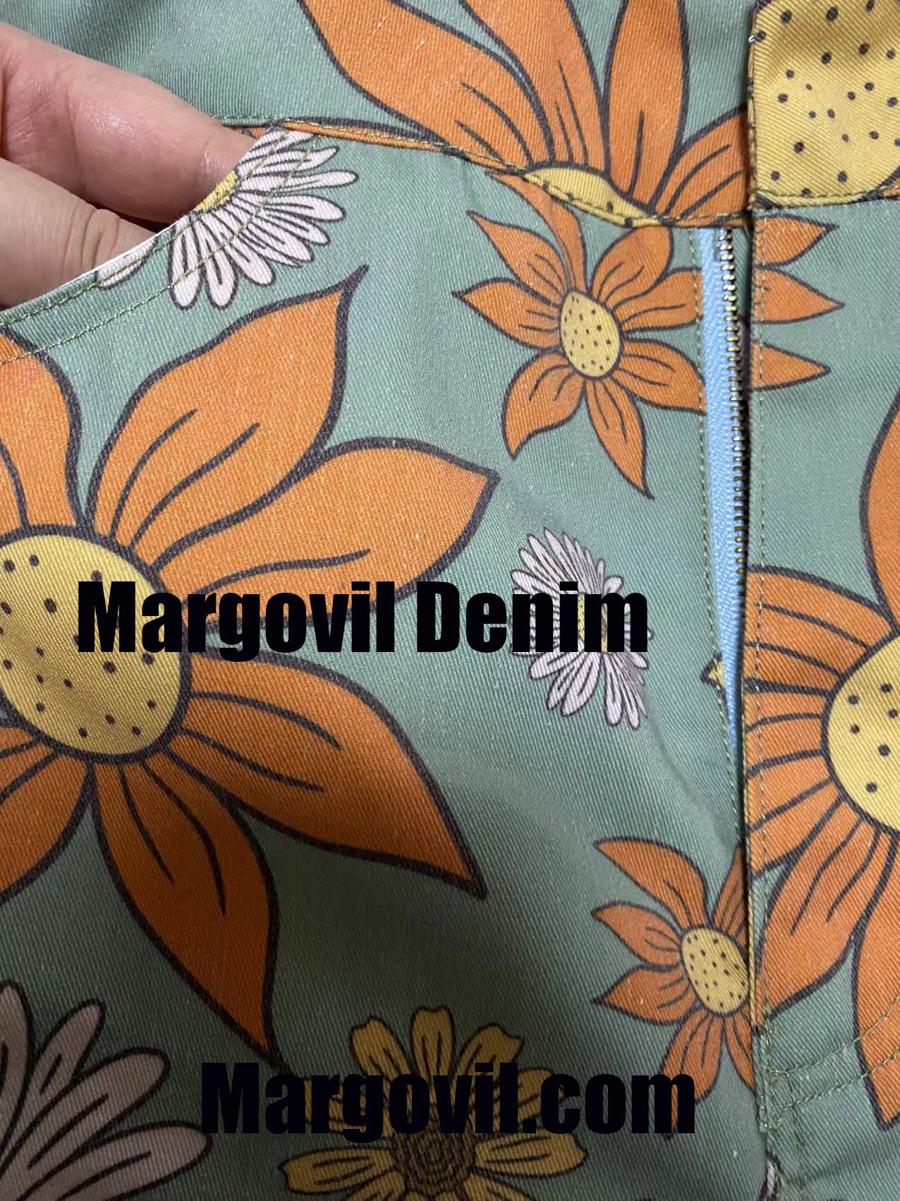 Margovil High Rise Color Block Printed Wide Leg Pants afbeelding 5