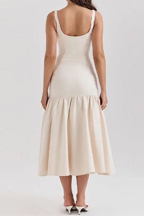 Margovil U Neck Sleeveless Ruffle Bodycon Midi Dress(5 Colors Available!) afbeelding 9