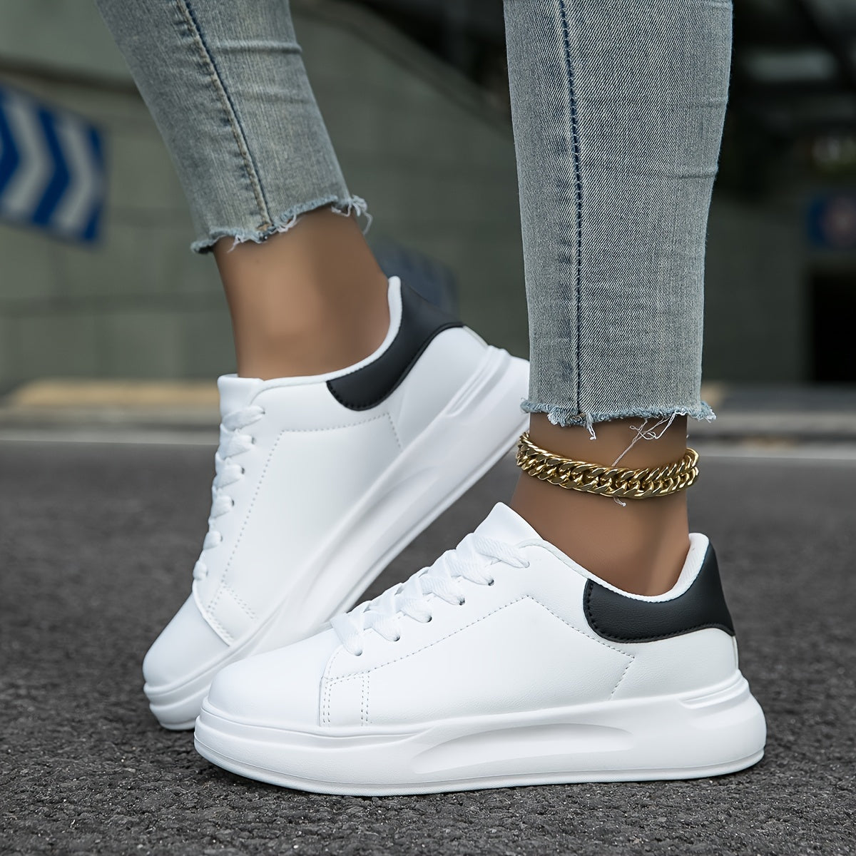 "Hazel White Leather Sneakers - Lightweight and Comfortable"