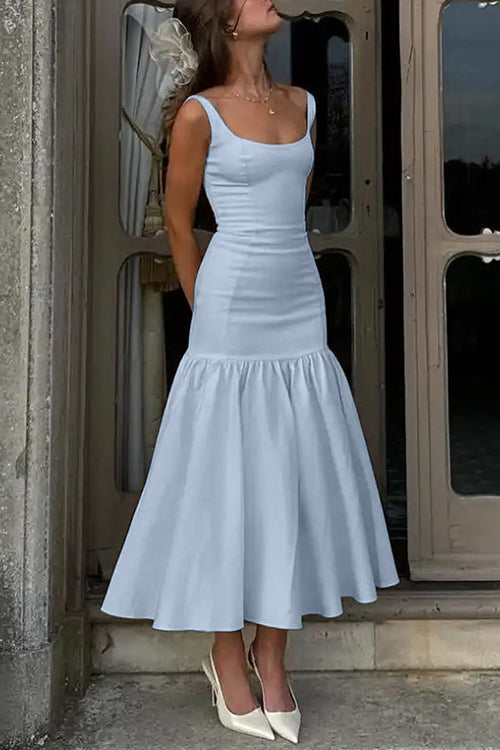 Margovil U Neck Sleeveless Ruffle Bodycon Midi Dress(5 Colors Available!) afbeelding 5