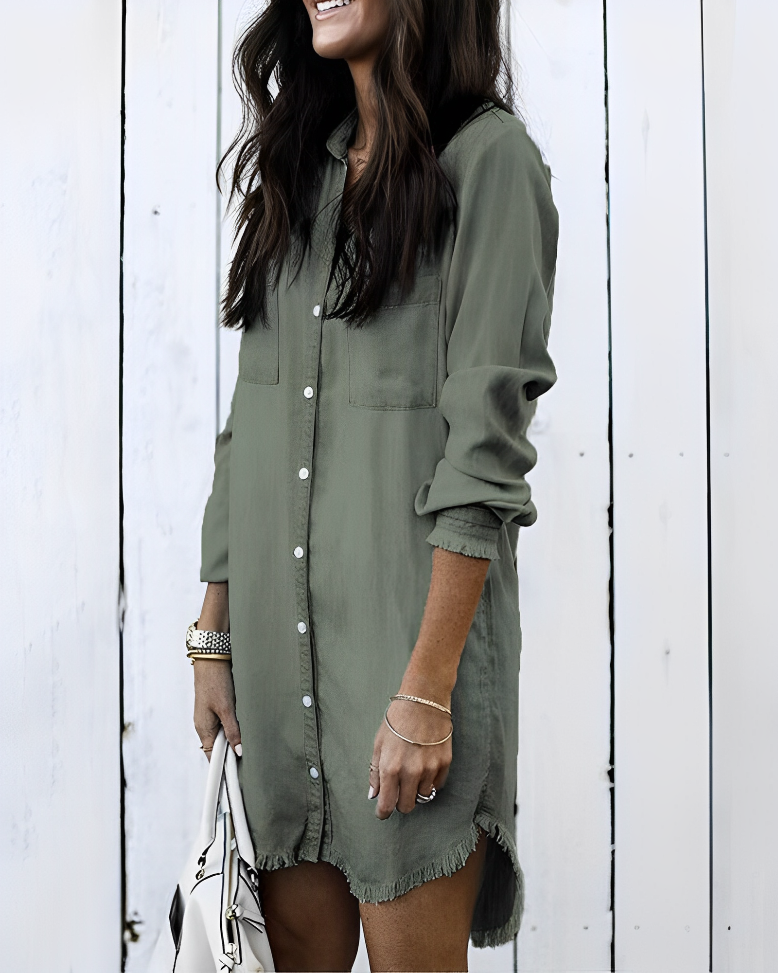 Stylish Denim Blouse with Buttons - Perfect Casual Look