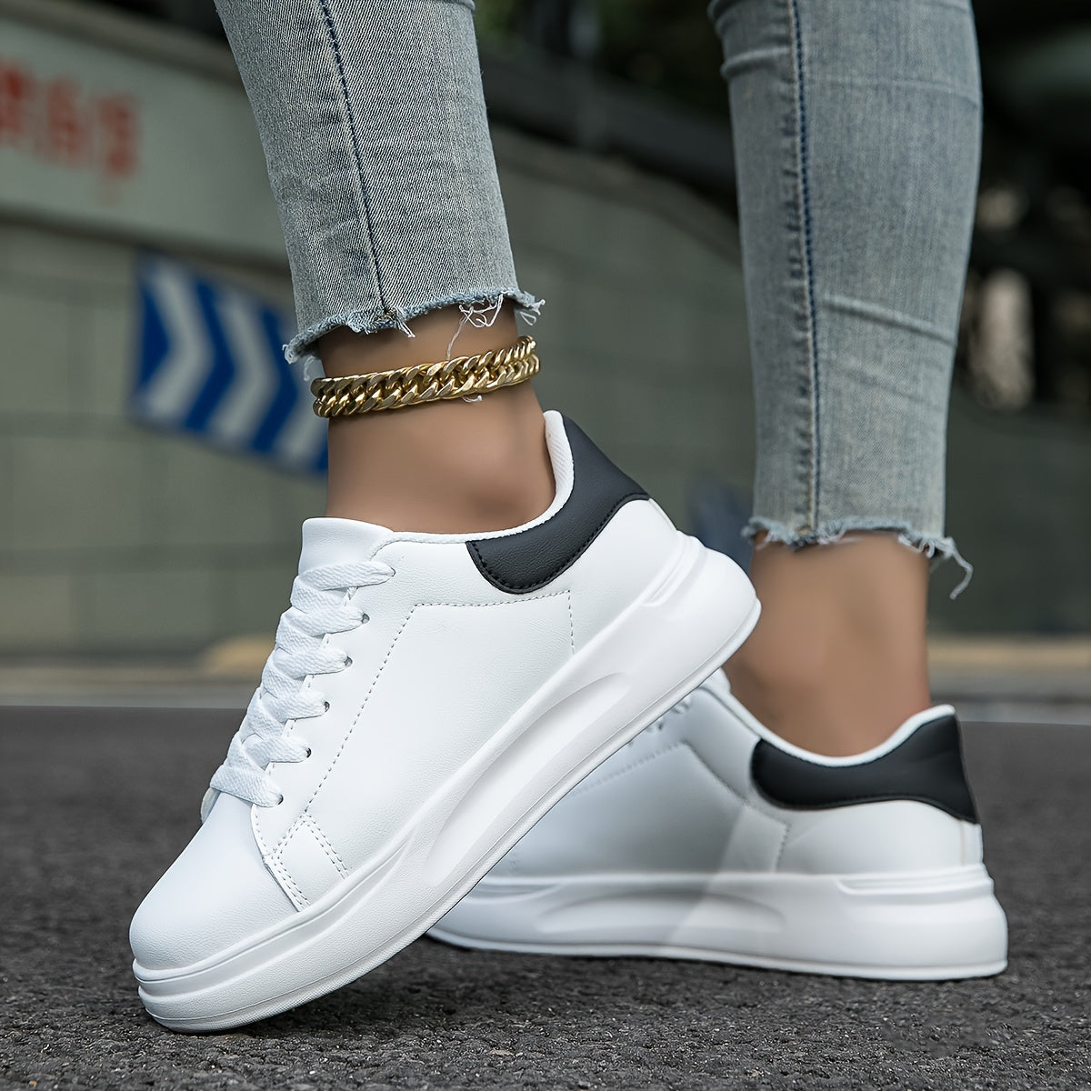 "Hazel White Leather Sneakers - Lightweight and Comfortable"