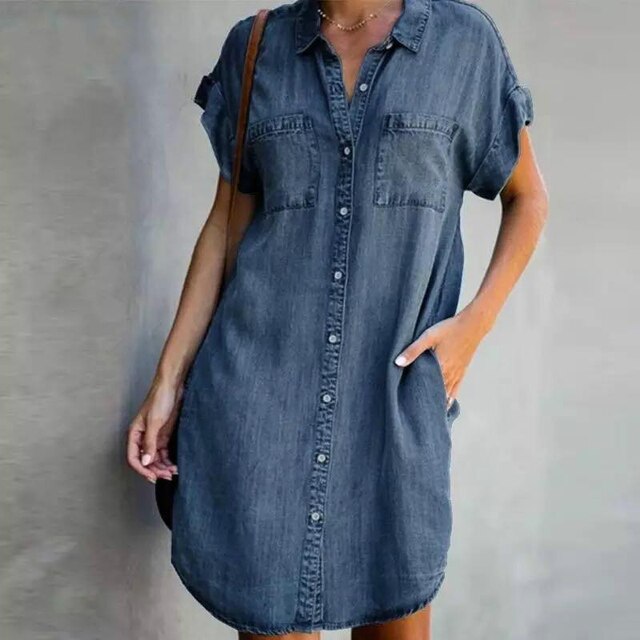 Sarah's Stylish and Comfortable Denim Dress