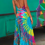 Margovil Halter Sleeveless Hippie Tie  Dye Jumpsuit afbeelding 3