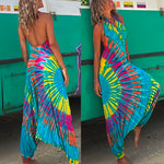 Margovil Halter Sleeveless Hippie Tie  Dye Jumpsuit afbeelding 1