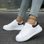 "Hazel White Leather Sneakers - Lightweight and Comfortable"