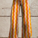 Margovil High Rise Color Block Printed Wide Leg Pants afbeelding 2