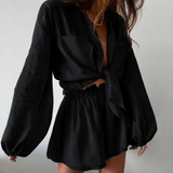 Vivienne | Wrap Shirt Mini Dress