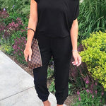 Margovil Short Sleeves Elastic Waist Joggers Jumpsuit afbeelding 2
