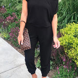 Margovil Short Sleeves Elastic Waist Joggers Jumpsuit afbeelding 2