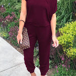 Margovil Short Sleeves Elastic Waist Joggers Jumpsuit afbeelding 1