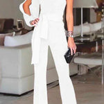 Margovil One Shoulder Slit Sleeve Tie Knot Jumpsuit afbeelding 2