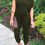 Margovil Short Sleeves Elastic Waist Joggers Jumpsuit afbeelding 3