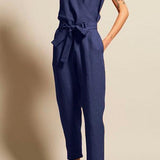 Margovil Casual V Neck Sleeveless Wrapped Jumpsuit afbeelding 1