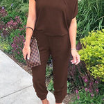 Margovil Short Sleeves Elastic Waist Joggers Jumpsuit afbeelding 4