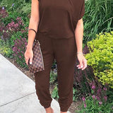 Margovil Short Sleeves Elastic Waist Joggers Jumpsuit afbeelding 4