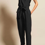 Margovil Casual V Neck Sleeveless Wrapped Jumpsuit afbeelding 2
