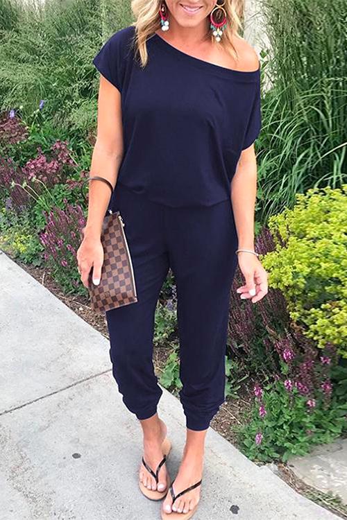 Margovil Short Sleeves Elastic Waist Joggers Jumpsuit afbeelding 5