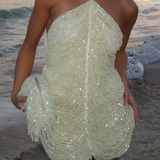 Sabrina | Beaded Halterneck Mini Dress