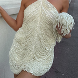 Sabrina | Beaded Halterneck Mini Dress