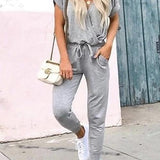 Margovil V Neck Wrap Jumpsuit with Pockets afbeelding 4