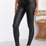 High Waist Faux Leather Stretchy Slim Fit Pants afbeelding 4