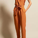 Margovil Casual V Neck Sleeveless Wrapped Jumpsuit afbeelding 3