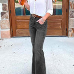 Margovil Distressed Flare Bottoms Skinny Jeans afbeelding 3