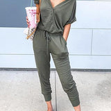 Margovil V Neck Wrap Jumpsuit with Pockets afbeelding 1