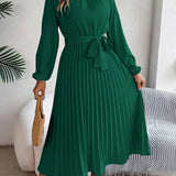 Elena | Elegant stand-up collar women's dress