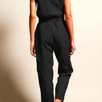 Margovil Casual V Neck Sleeveless Wrapped Jumpsuit afbeelding 5