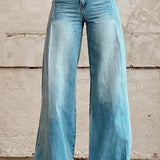 Margovil Distressed Wide Leg Casual Denim Pants afbeelding 1