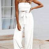 Margovil Off Shoulder Bow Tie Waist Wide Leg Jumpsuit afbeelding 1