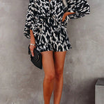 Margovil V Neck Batwing Sleeve Printed Romper afbeelding 1