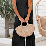 Margovil Solid One Shoulder Wide Leg Jumpsuit afbeelding 3