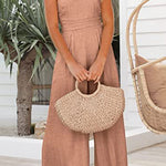 Margovil Solid One Shoulder Wide Leg Jumpsuit afbeelding 5