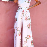 Margovil Off Shoulder Tie Waist Wide Leg Printed Jumpsuit afbeelding 1