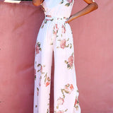 Margovil Off Shoulder Tie Waist Wide Leg Printed Jumpsuit afbeelding 1