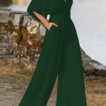 Margovil Deep V Neck High Waist Wide Leg Jumpsuit afbeelding 5