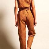 Margovil Casual V Neck Sleeveless Wrapped Jumpsuit afbeelding 6