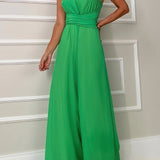Margovil Sleeveless One Shoulder Waisted Flare Wide Leg Jumpsuit afbeelding 1