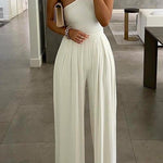 Margovil One Shoulder Sleeveless Maxi Wide Leg Jumpsuit afbeelding 1