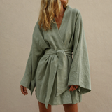 Scarlett - Elegante en Comfortabele Groene Kimono Jurk voor Vrouwen