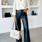 Margovil Pocketed Straight Wide Leg Faux Leather Pants afbeelding 2