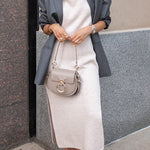 Cowl Neck Waisted Side Slit Midi Sweater Dress afbeelding 10