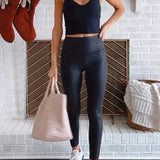 Margovil High Waist Faux Leather Full-length Leggings afbeelding 2