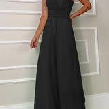 Margovil Sleeveless One Shoulder Waisted Flare Wide Leg Jumpsuit afbeelding 2