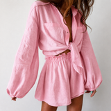Vivienne | Wrap Shirt Mini Dress