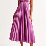 V Neck Cut Out Waist Sleeveless Pleated Maxi Dress(7 Colors Available!) afbeelding 6