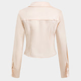 Emma | Timeless ruched satin long sleeve shirt